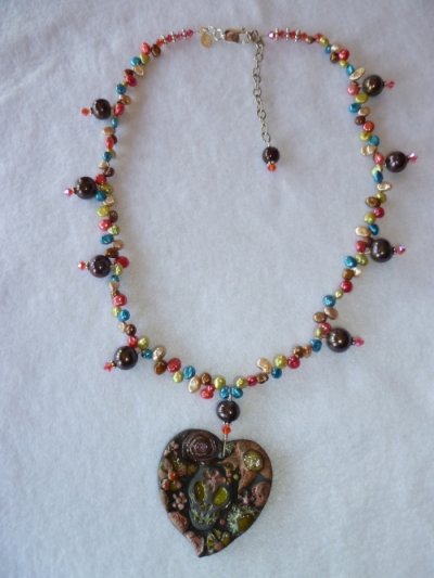 Licorice Day of the Dead Necklace